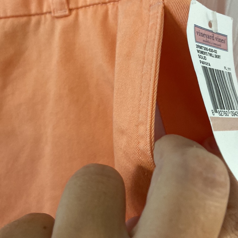 Vineyard Vines Skirt size 2 brand new with tags color Orange two front pockets - Picture 4 of 12